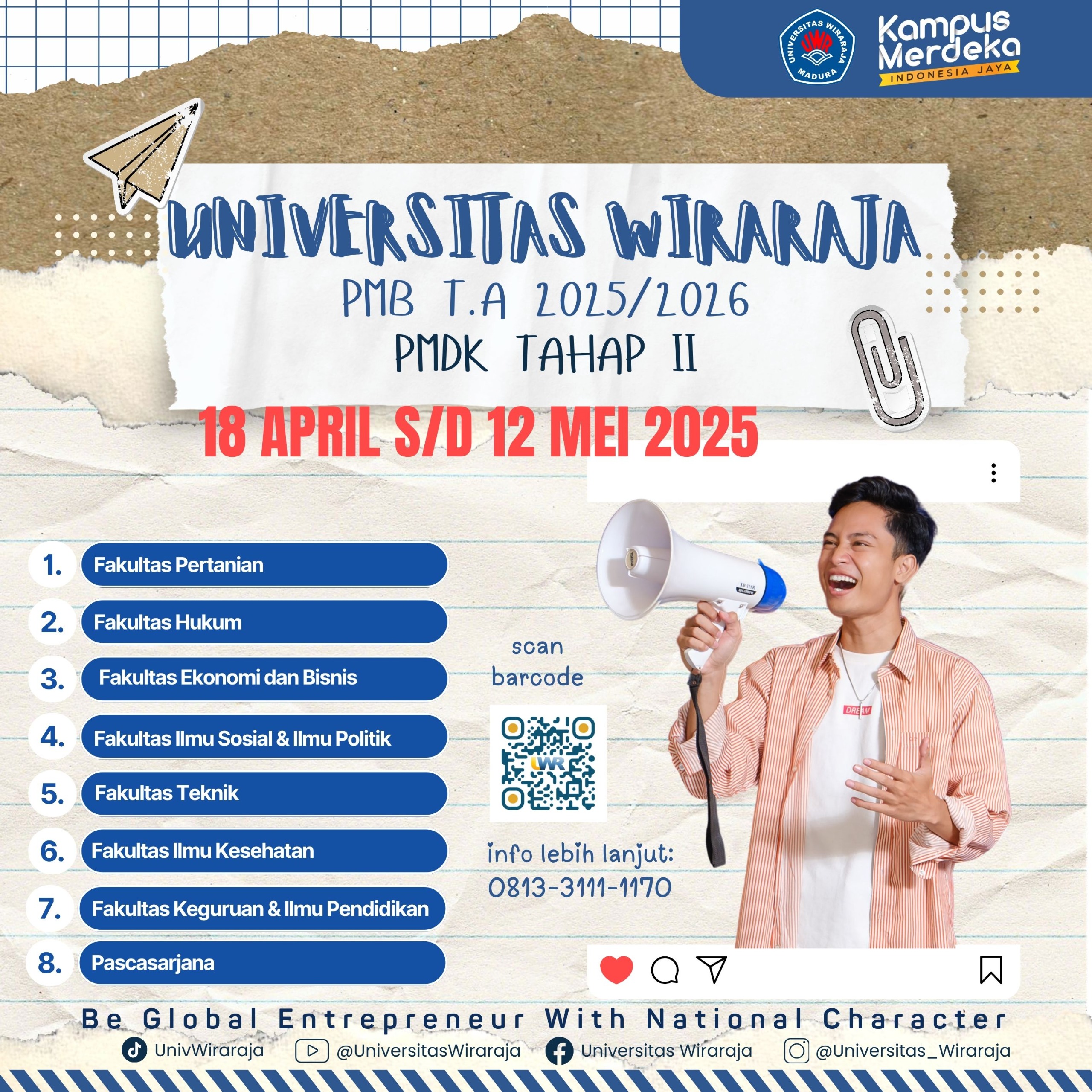 Penerimaan Mahasiswa Baru PMDK Tahap II Tahun 2025